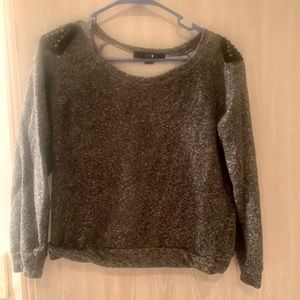 Forever 21 sweater with embellished gold and black shoulder